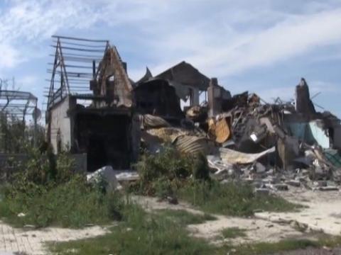 Húsarústir í Donbas